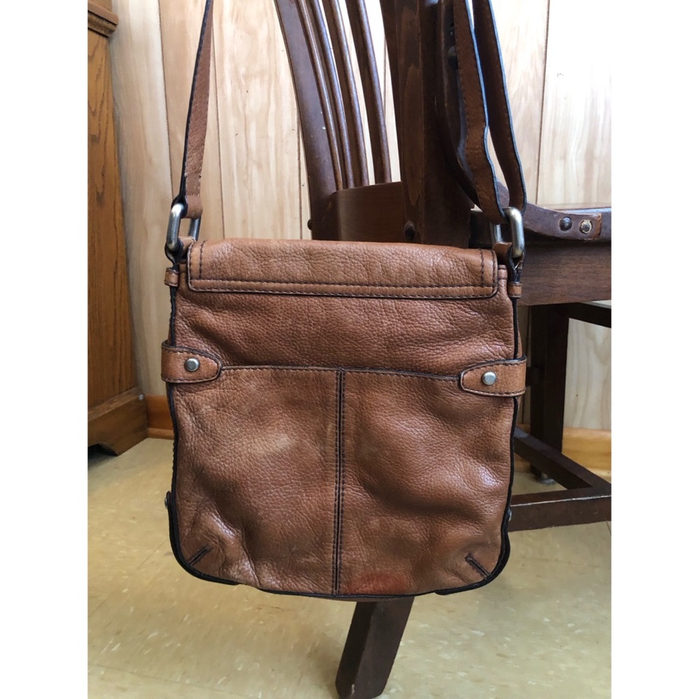 Vintage genuine leather Fossil flap crossbody bag - Picture 3 of 8
